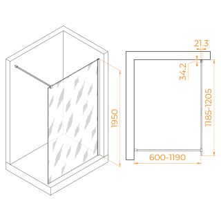 Душевая перегородка RGW WA-001 351000112-11 120см хром
